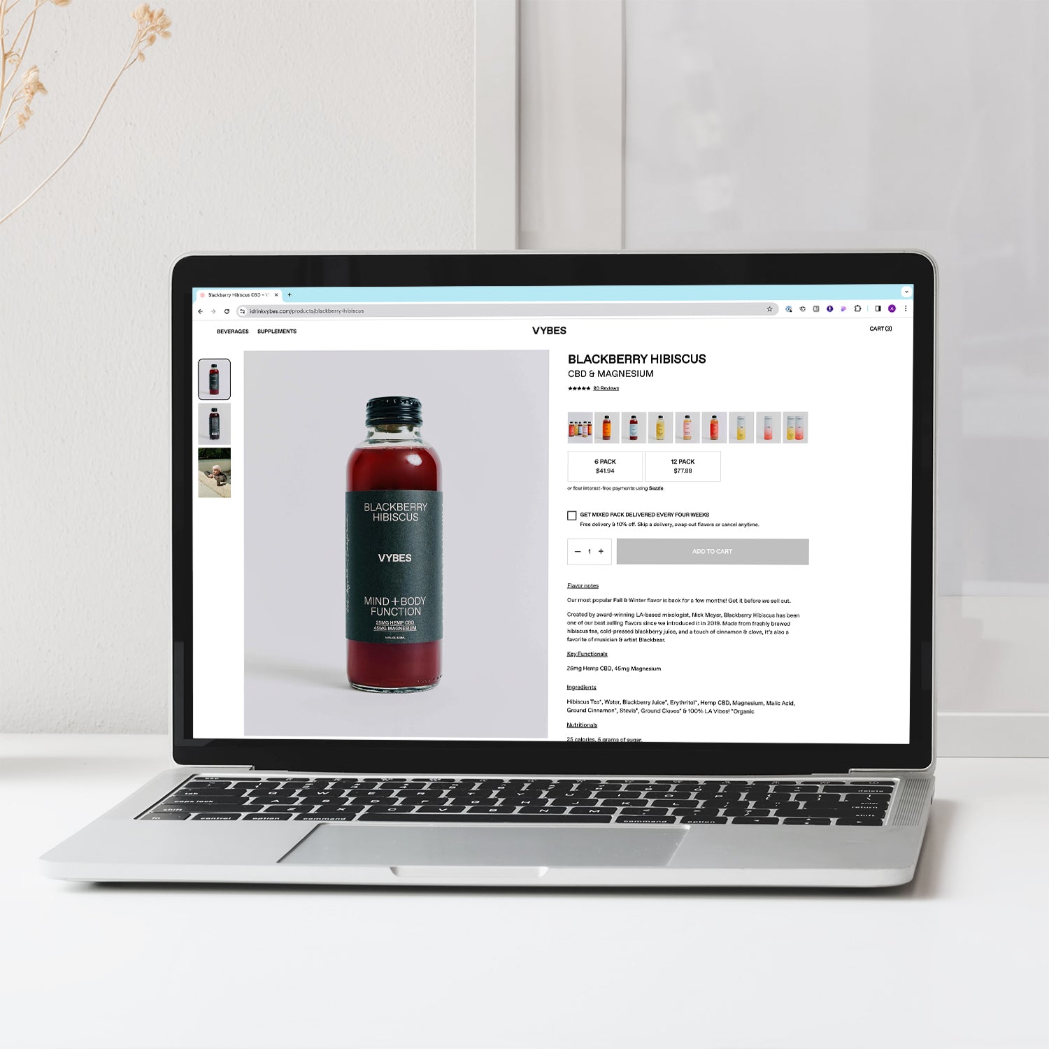 VYBES homepage showcase