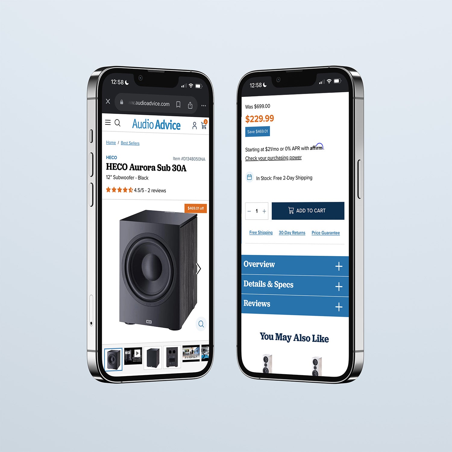 Audio Advice Product Listing Pages